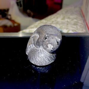 Antique Canadian Soapstone Carved Miniature Seal Figurine by Edmund Wolf